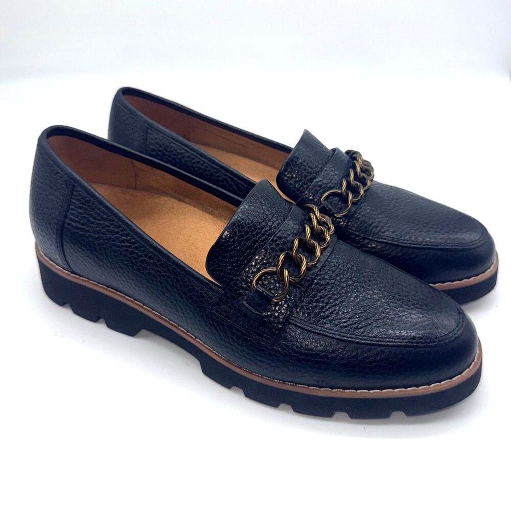 Vionic Emalyn Pebbled Leather Loafer - Black 9 - Picture 2 of 8